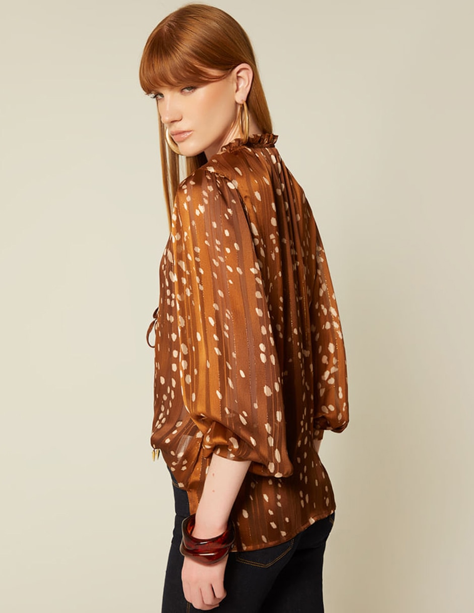 Blusa studio f bambi boheme manga 3/4 para mujer