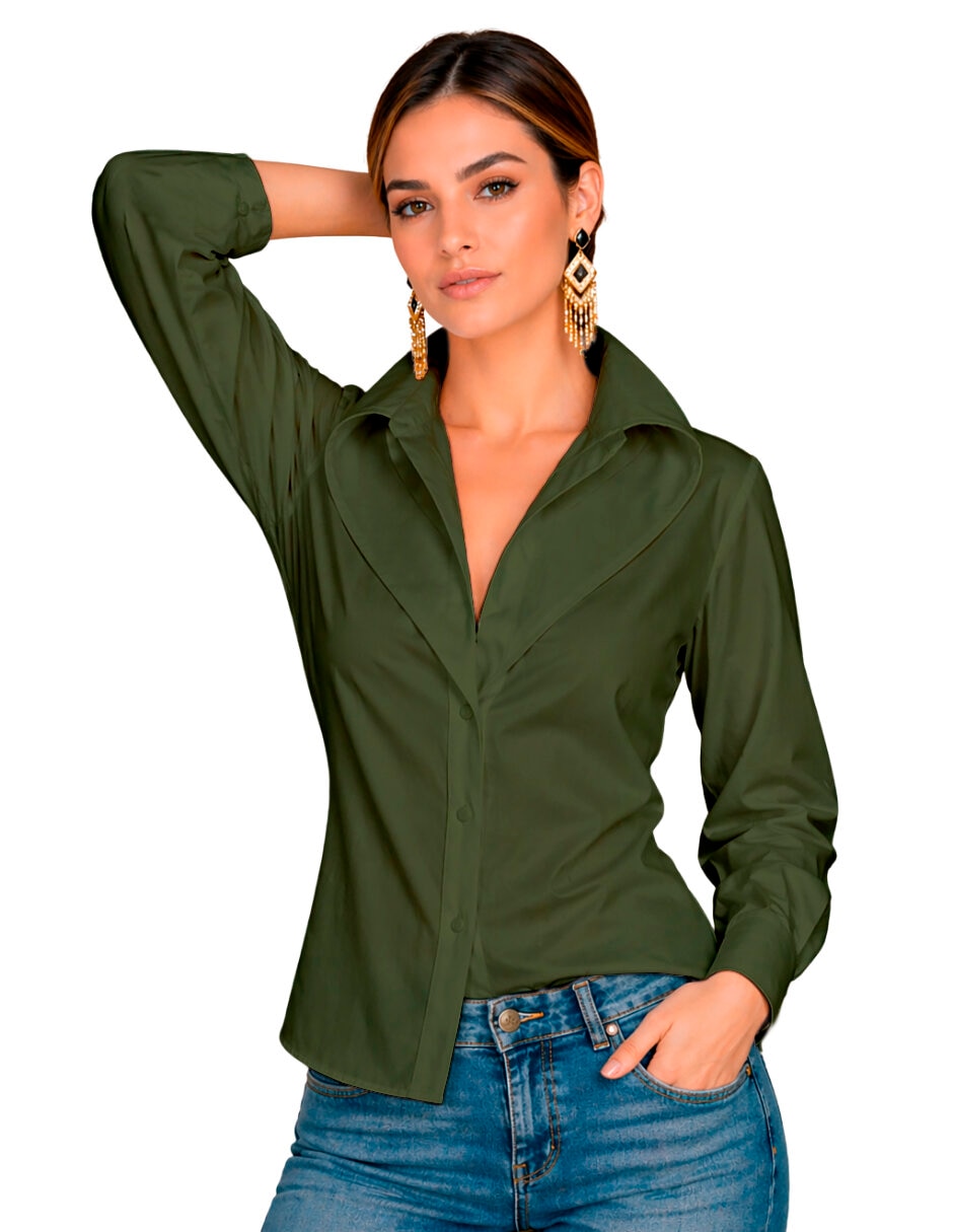 Blusa beatriz meade manga larga para mujer