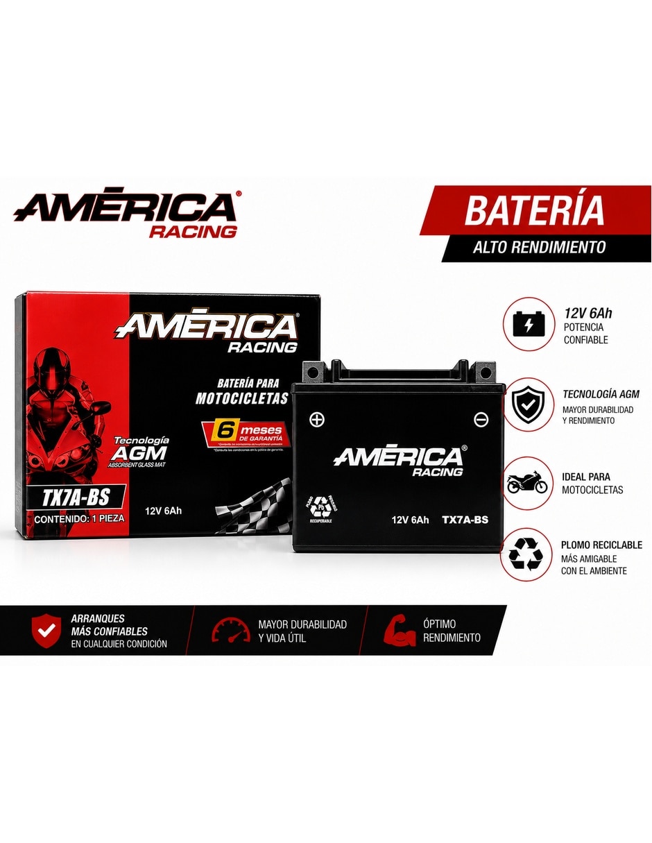 Moto batería America TX7A-BS-AM