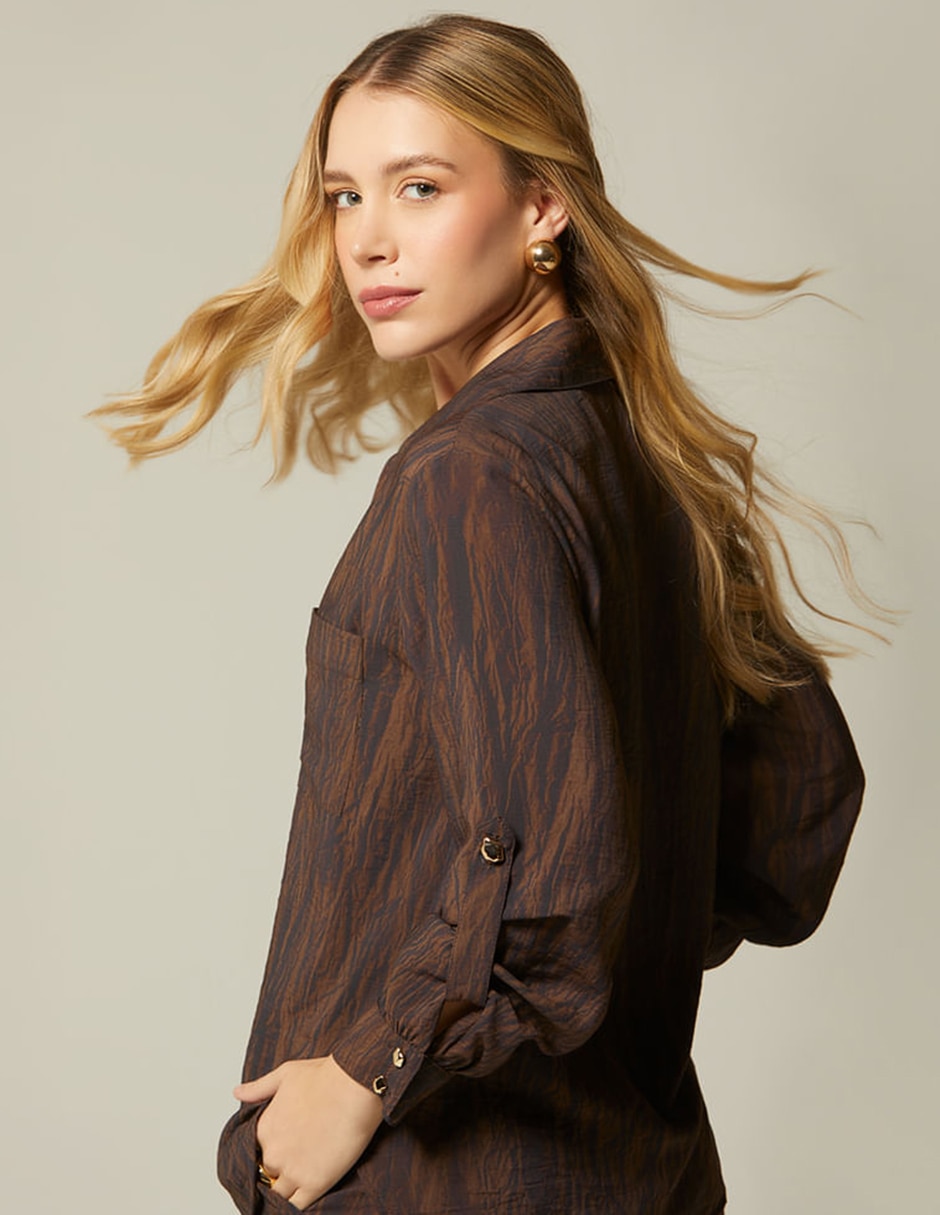 Blusa camisera dunas de taroa manga larga para mujer 3