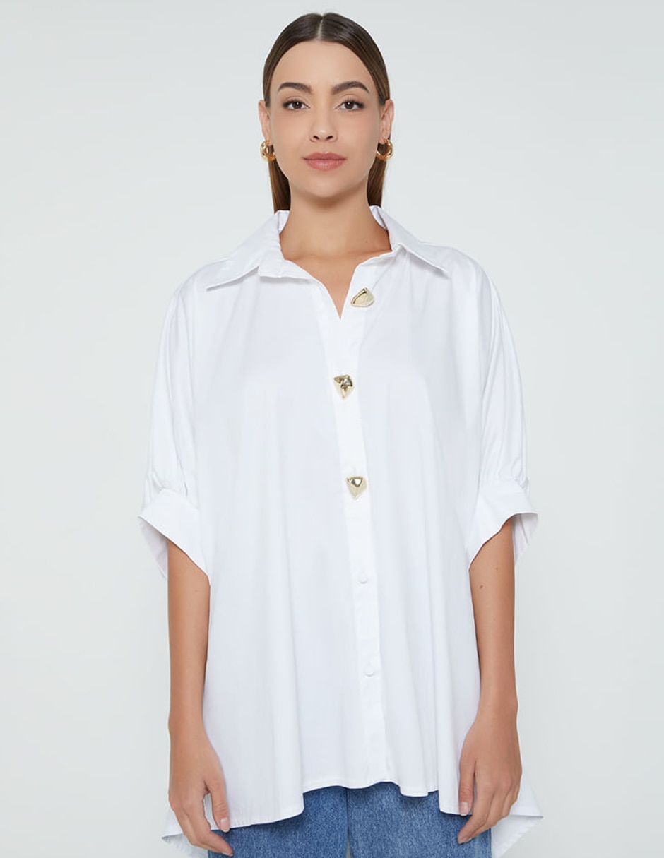 Blusa camisera manga al codo para mujer Blusa camisera manga al codo para mujer