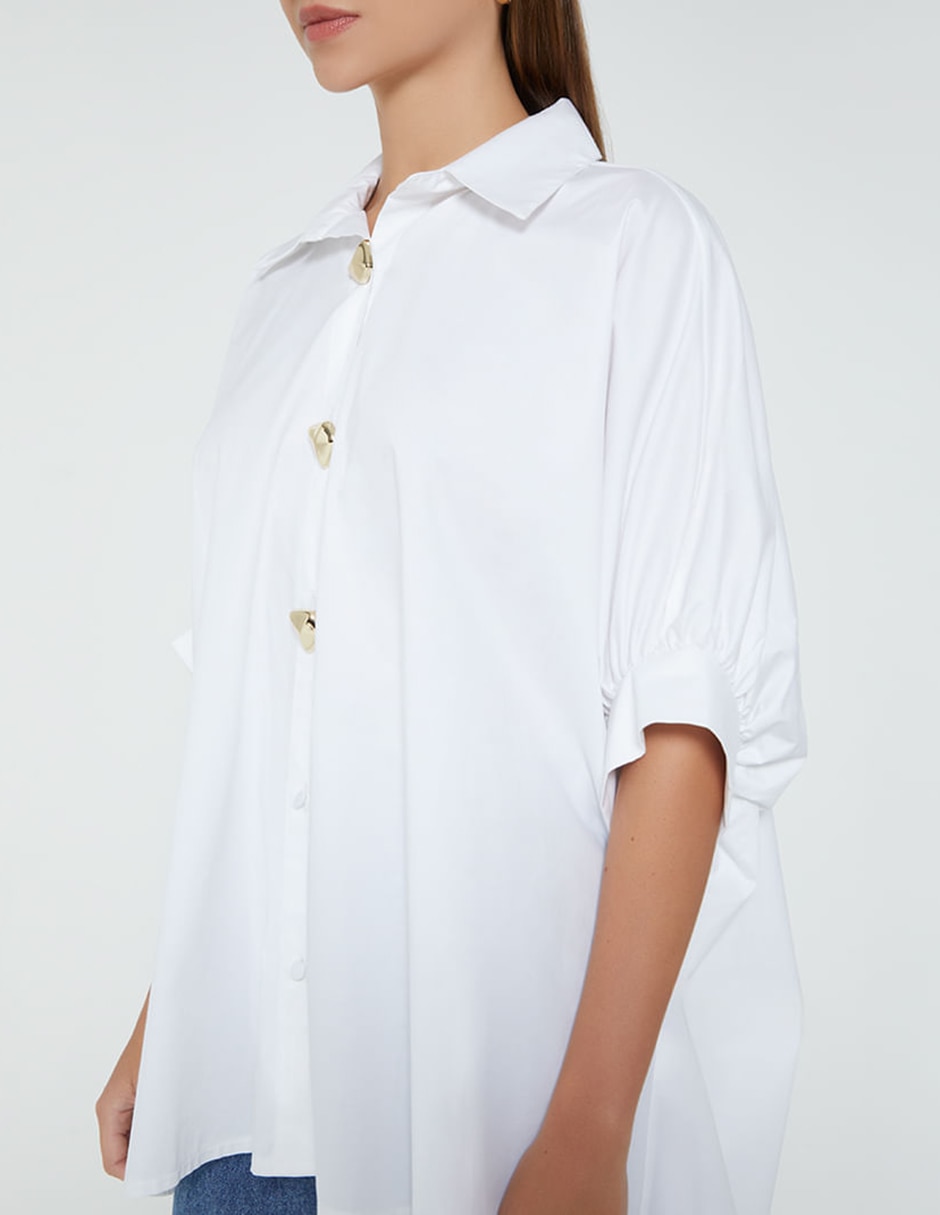 Blusa camisera manga al codo para mujer 2