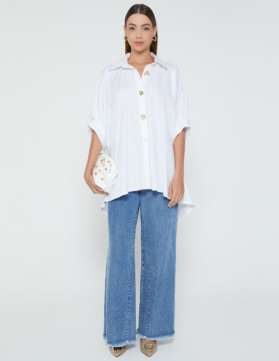 Blusa camisera manga al codo para mujer 4