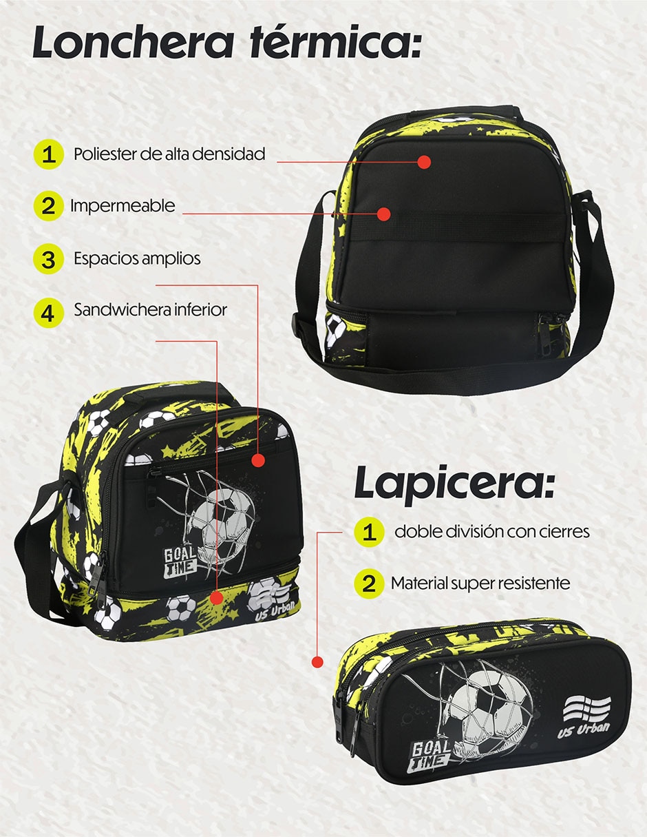 Set mochila escolar Fútbol para niño 5