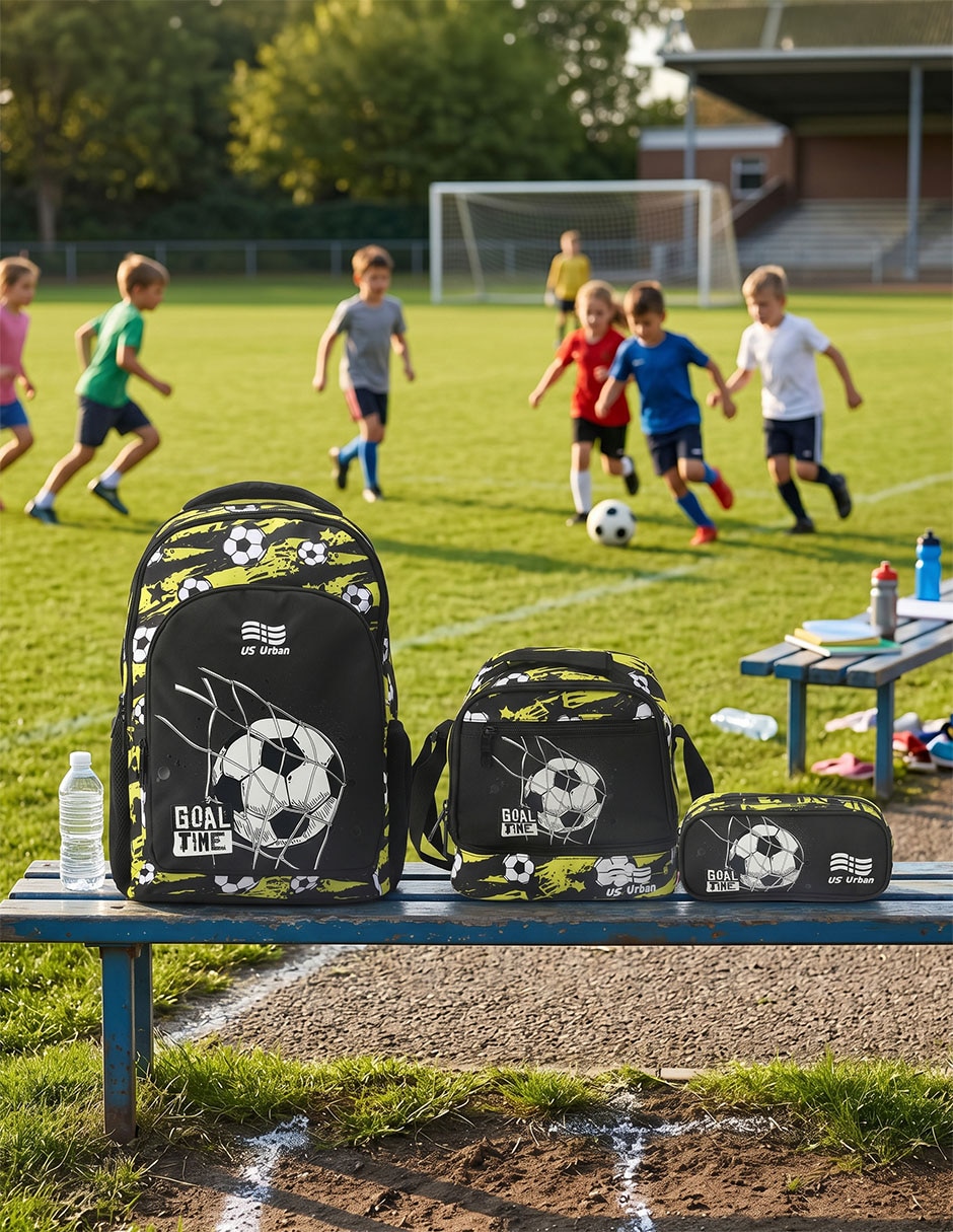 Set mochila escolar Fútbol para niño 6
