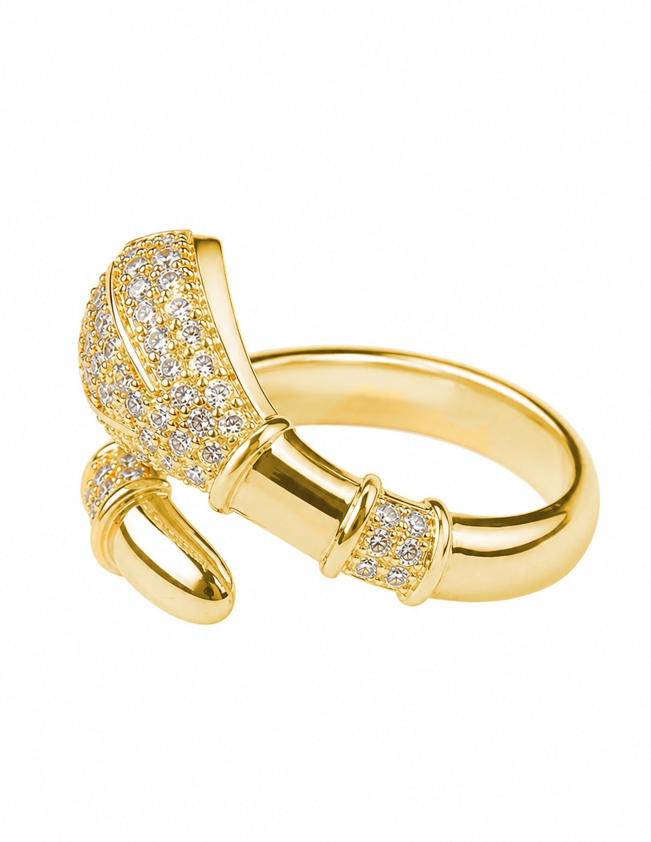 Anillo de Serpiente Saphira de zirconia baño de oro 2