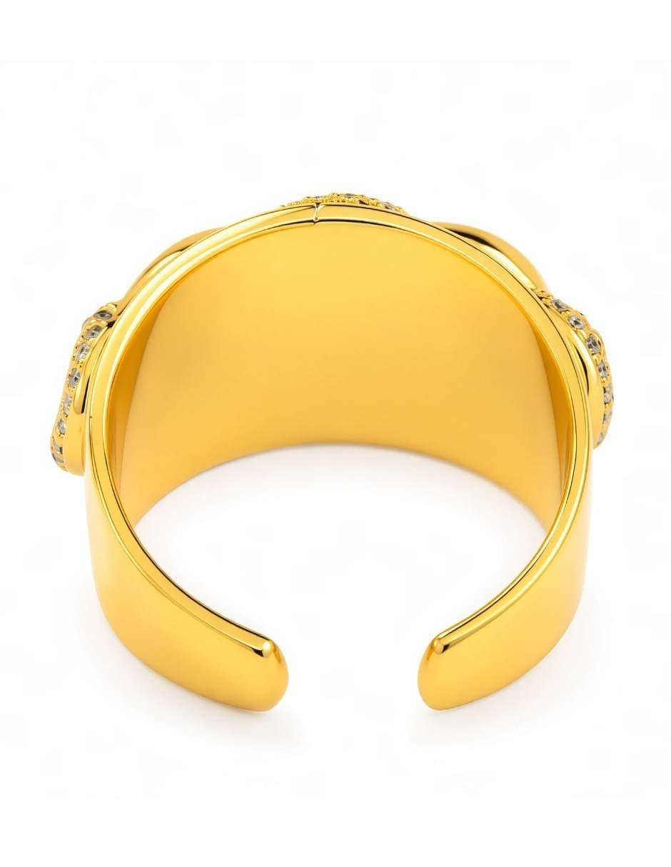 Anillo Vínculo zirconia baño de oro 5