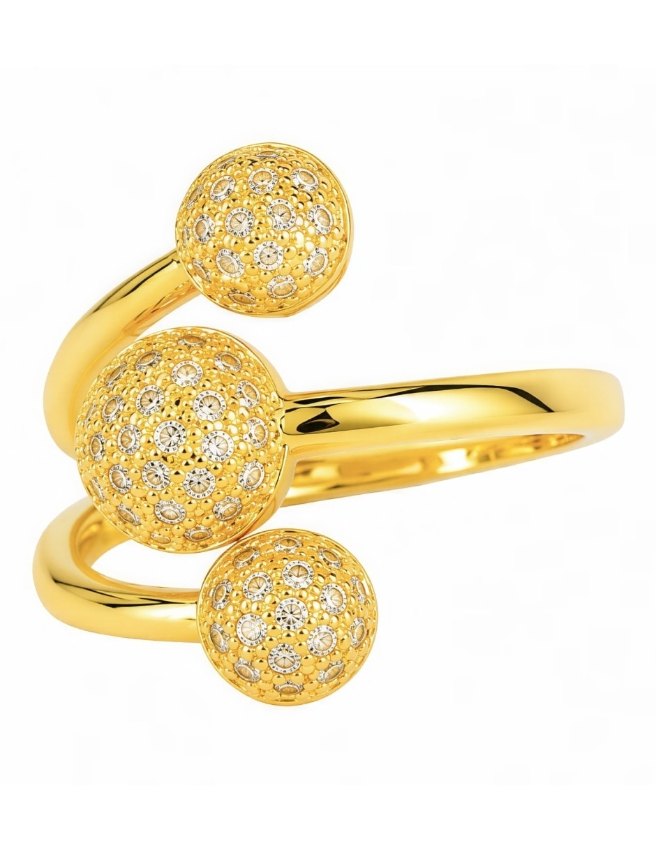 Anillo zirconia baño de oro 7