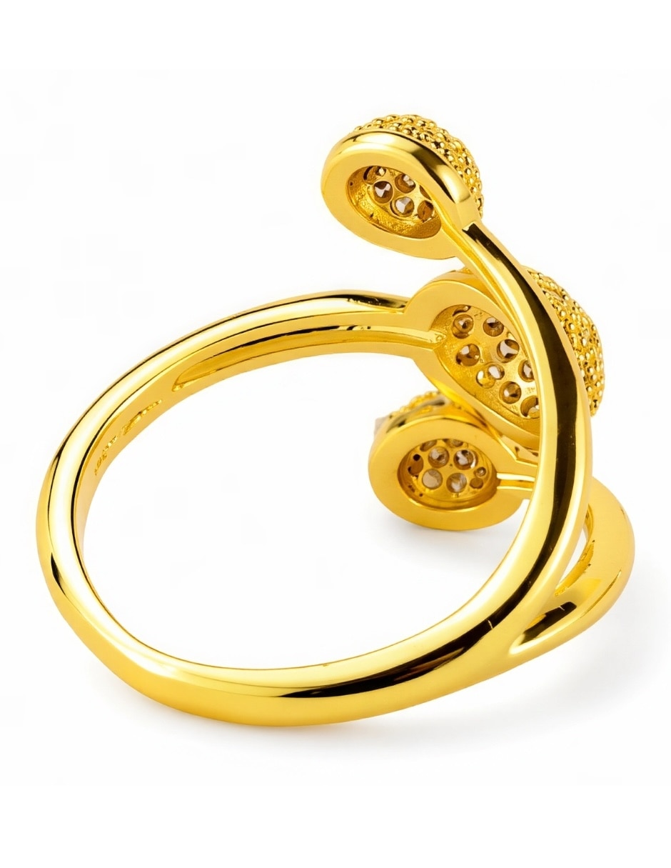 Anillo zirconia baño de oro 8