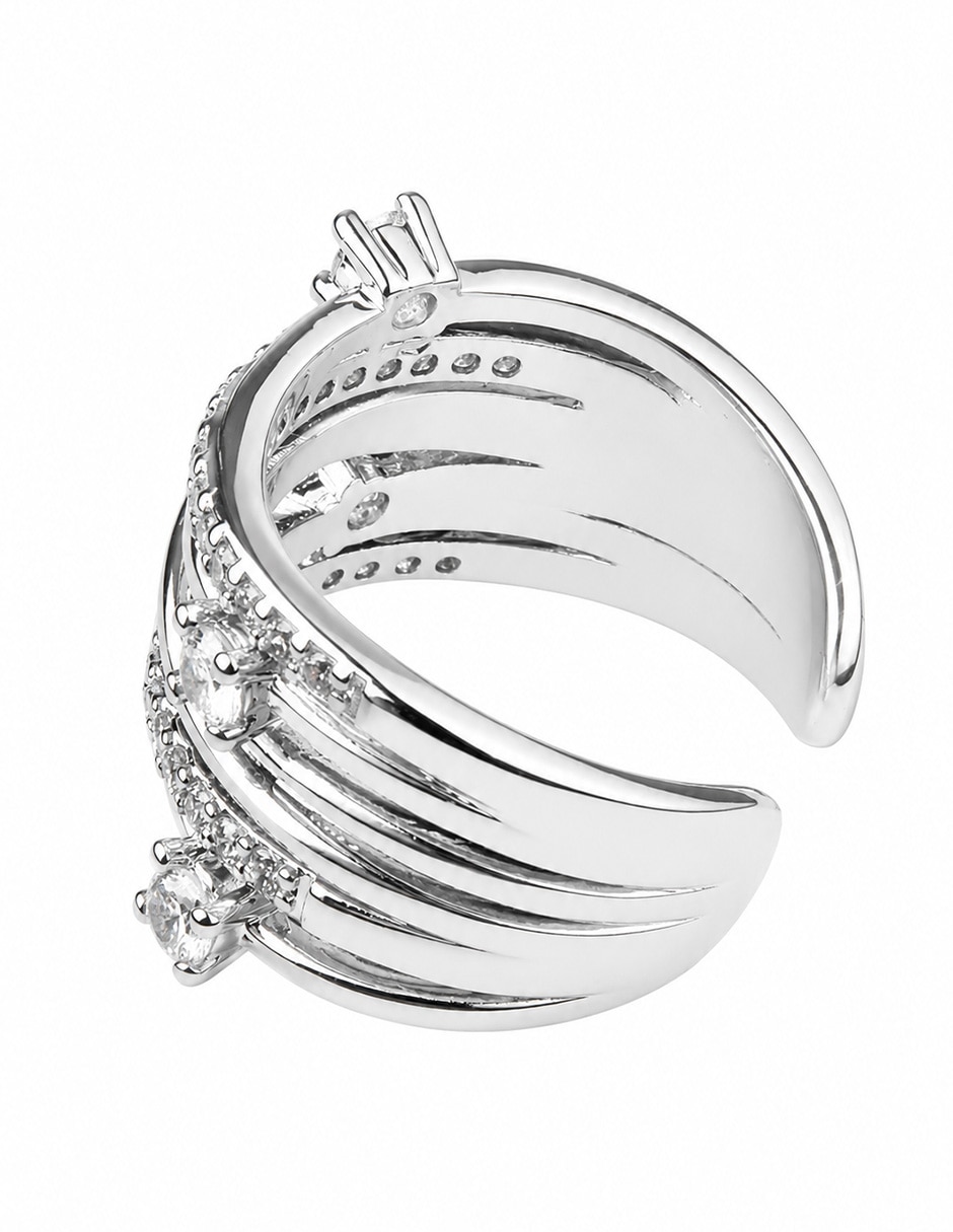 Anillo Lumière zirconia baño de rodio 2