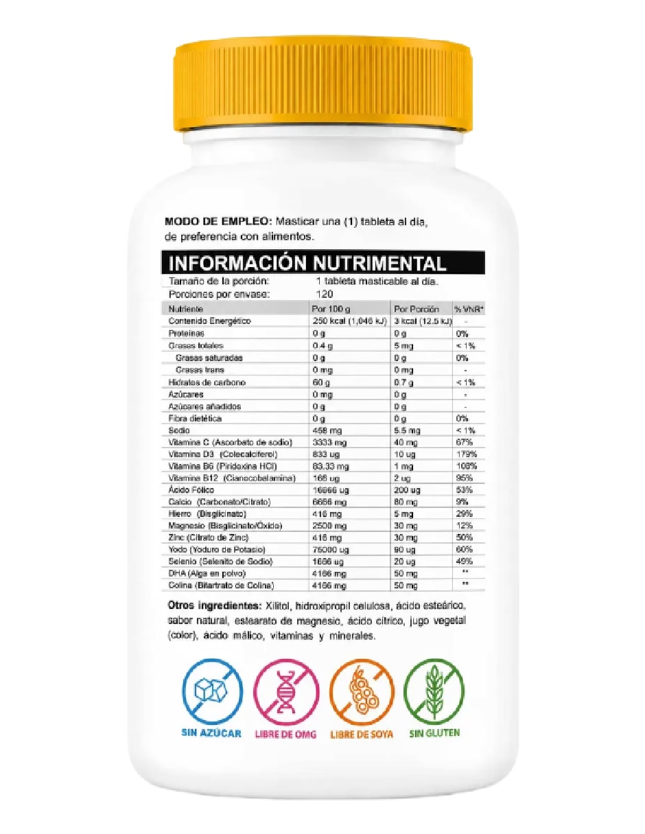 Multivitamínico niños 4-12 años Omega 3 + Colina RENOVAGREN sabor frutos rojos