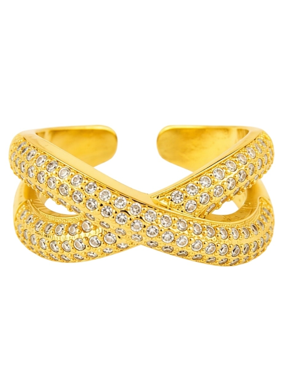 Anillo de cadena Infinia de zirconia baño de oro Anillo de cadena Infinia de zirconia baño de oro