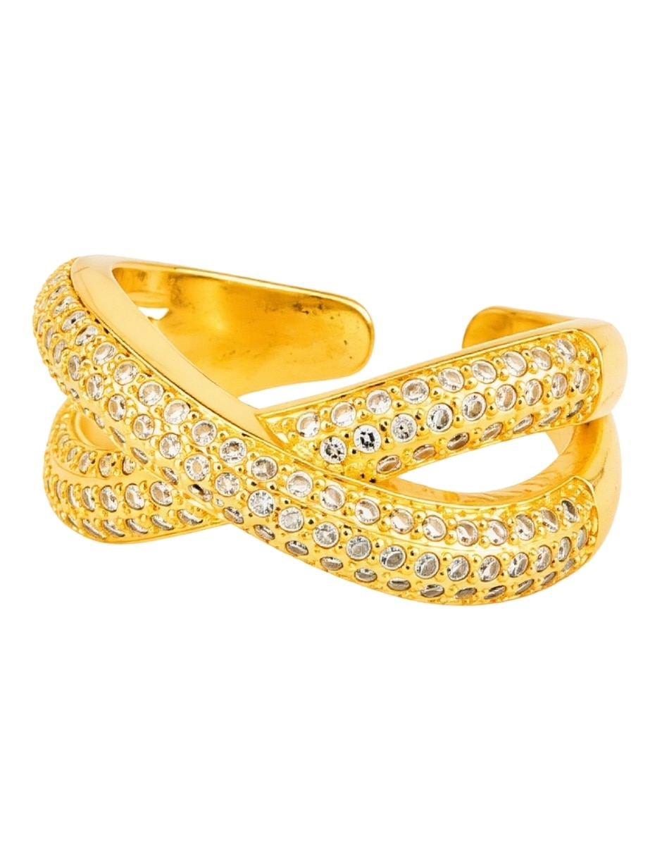Anillo de cadena Infinia de zirconia baño de oro 3