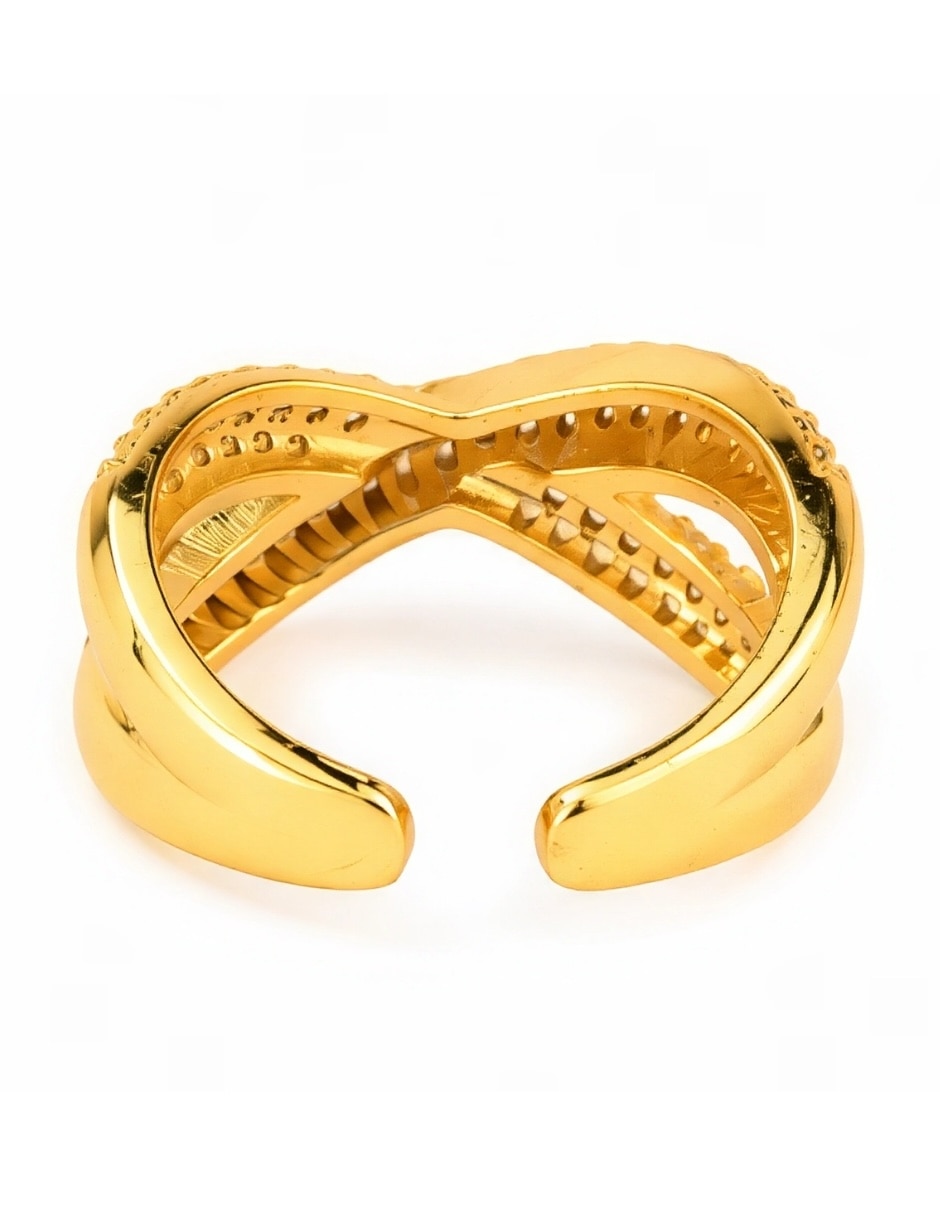 Anillo de cadena Infinia de zirconia baño de oro 5
