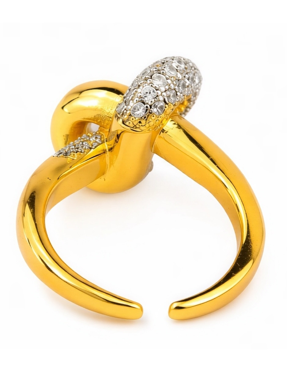 Anillo doré de zirconia baño de oro 7