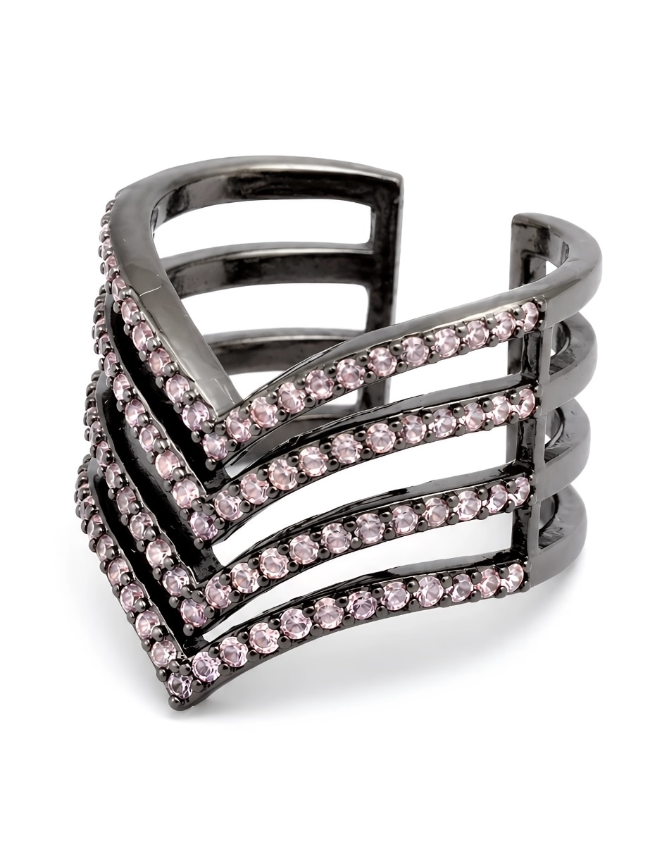 Anillo Velaire Dark de zirconia baño de rodio 9