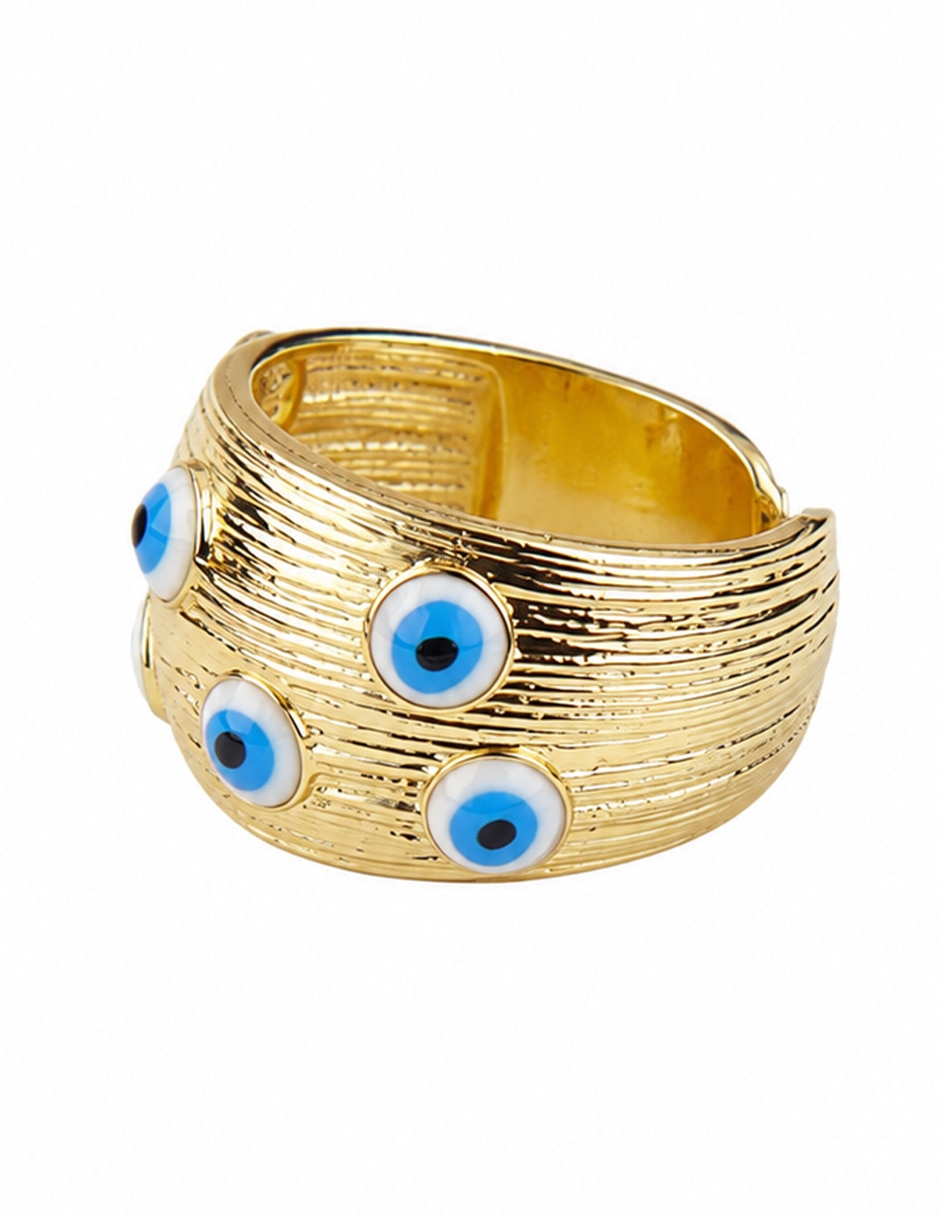 Anillo de ojo Nazar zirconia baño de oro 2