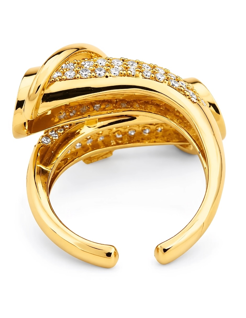 Anillo zirconia baño de oro 4