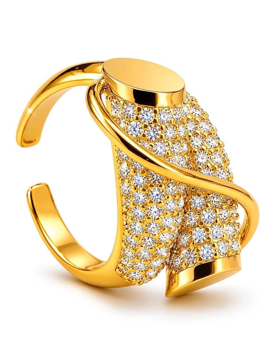 Anillo zirconia baño de oro 5