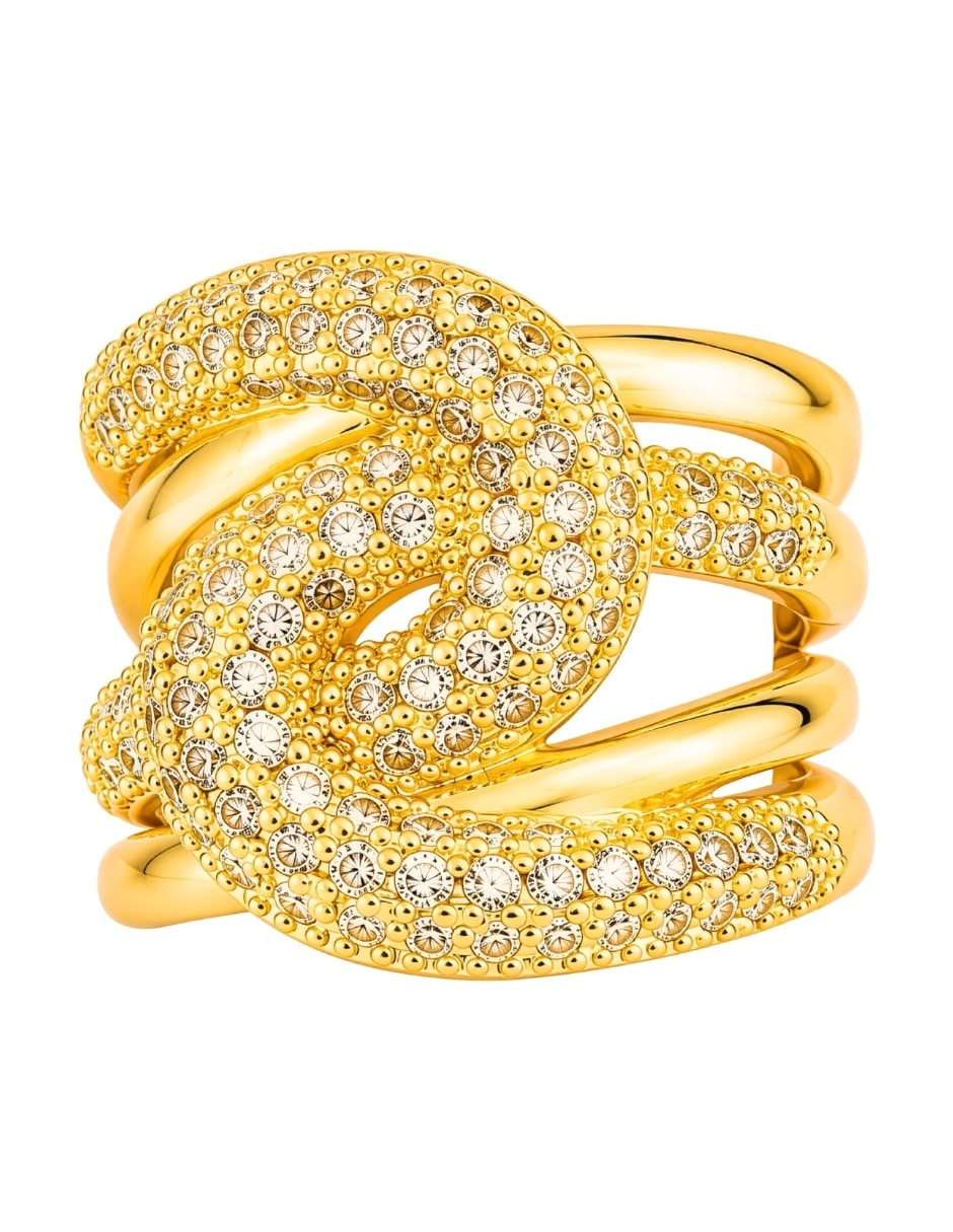 Anillo Yoiko Vórtice zirconia baño de oro
