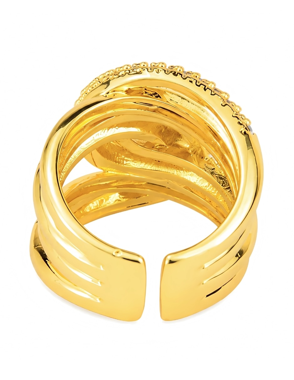 Anillo Yoiko Vórtice zirconia baño de oro