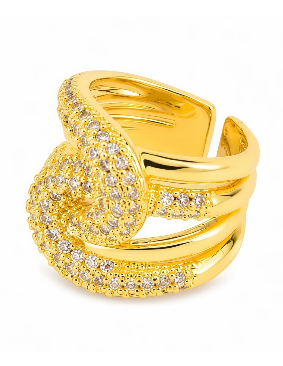 Anillo Yoiko Vórtice zirconia baño de oro