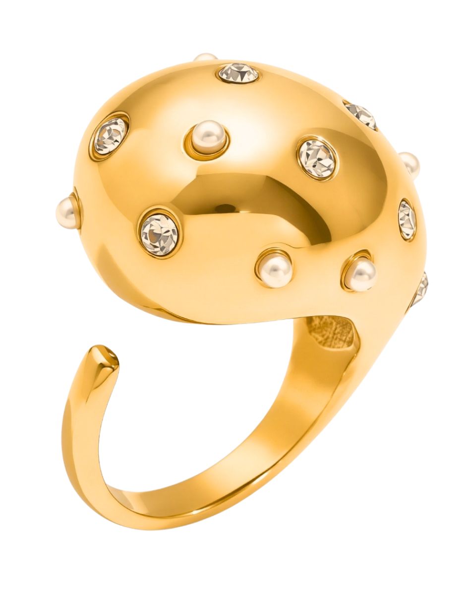 Anillo Cosmos de zirconia baño de oro