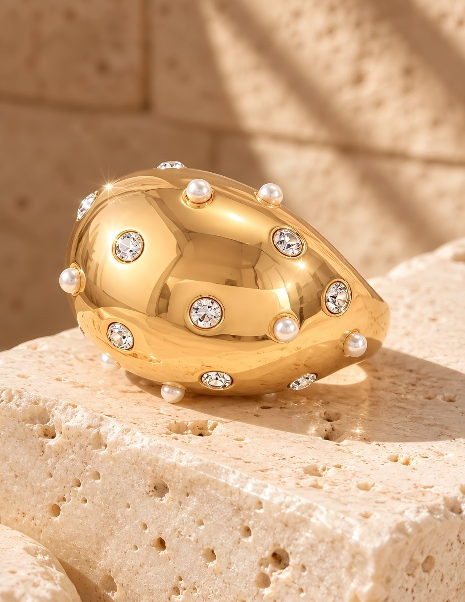 Anillo Cosmos de zirconia baño de oro 7