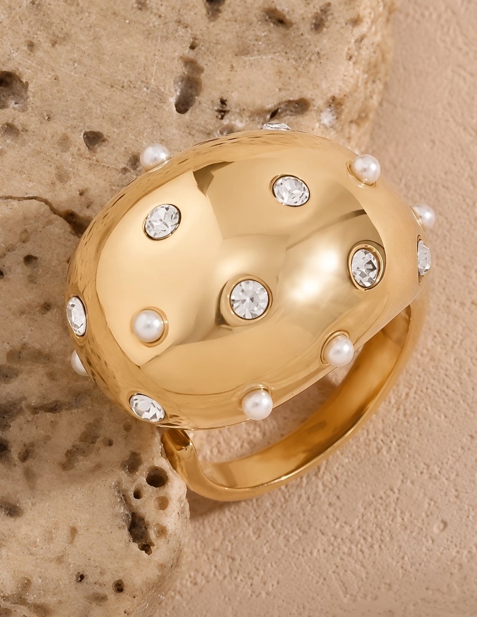 Anillo Cosmos de zirconia baño de oro 9