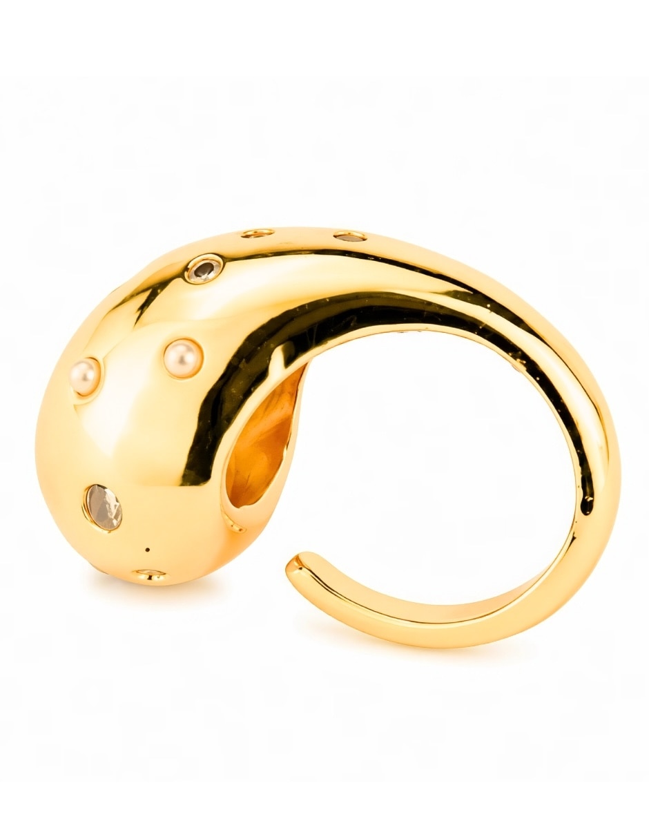 Anillo Cosmos de zirconia baño de oro 10