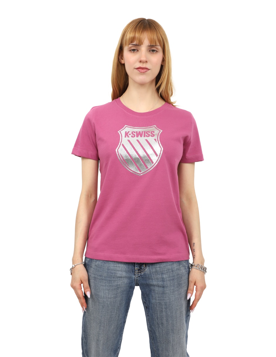 Playera manga corta K-Swiss cuello redondo para mujer