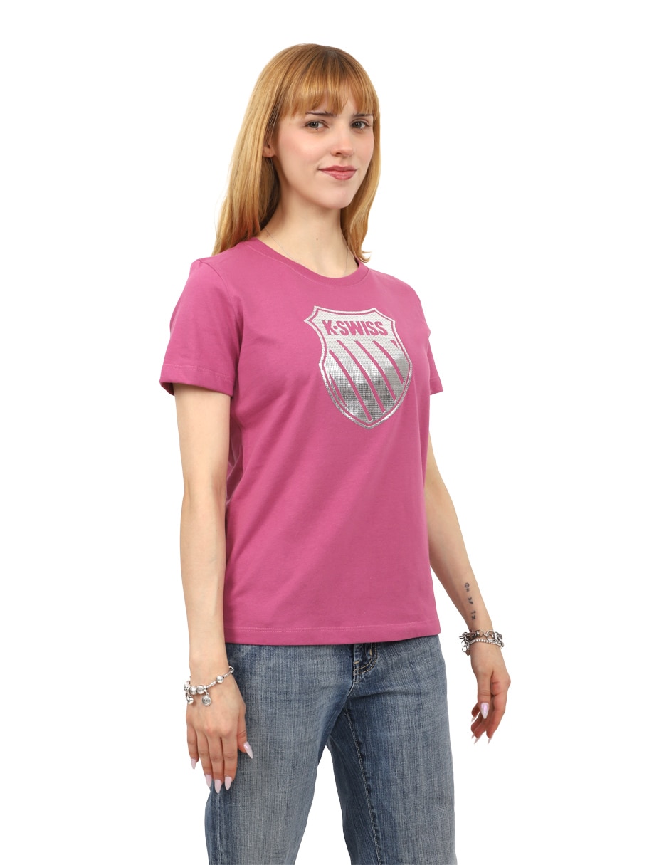 Playera manga corta K-Swiss cuello redondo para mujer