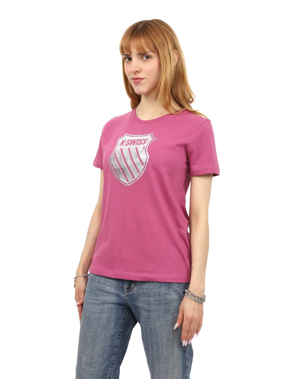 Playera manga corta K-Swiss cuello redondo para mujer