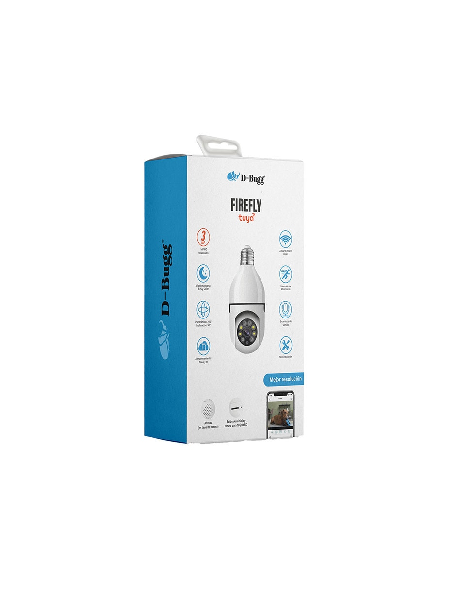 Cámara wi-fi de seguridad modelo App Tuya inalámbrica full hd 360° para interior y exterior 2