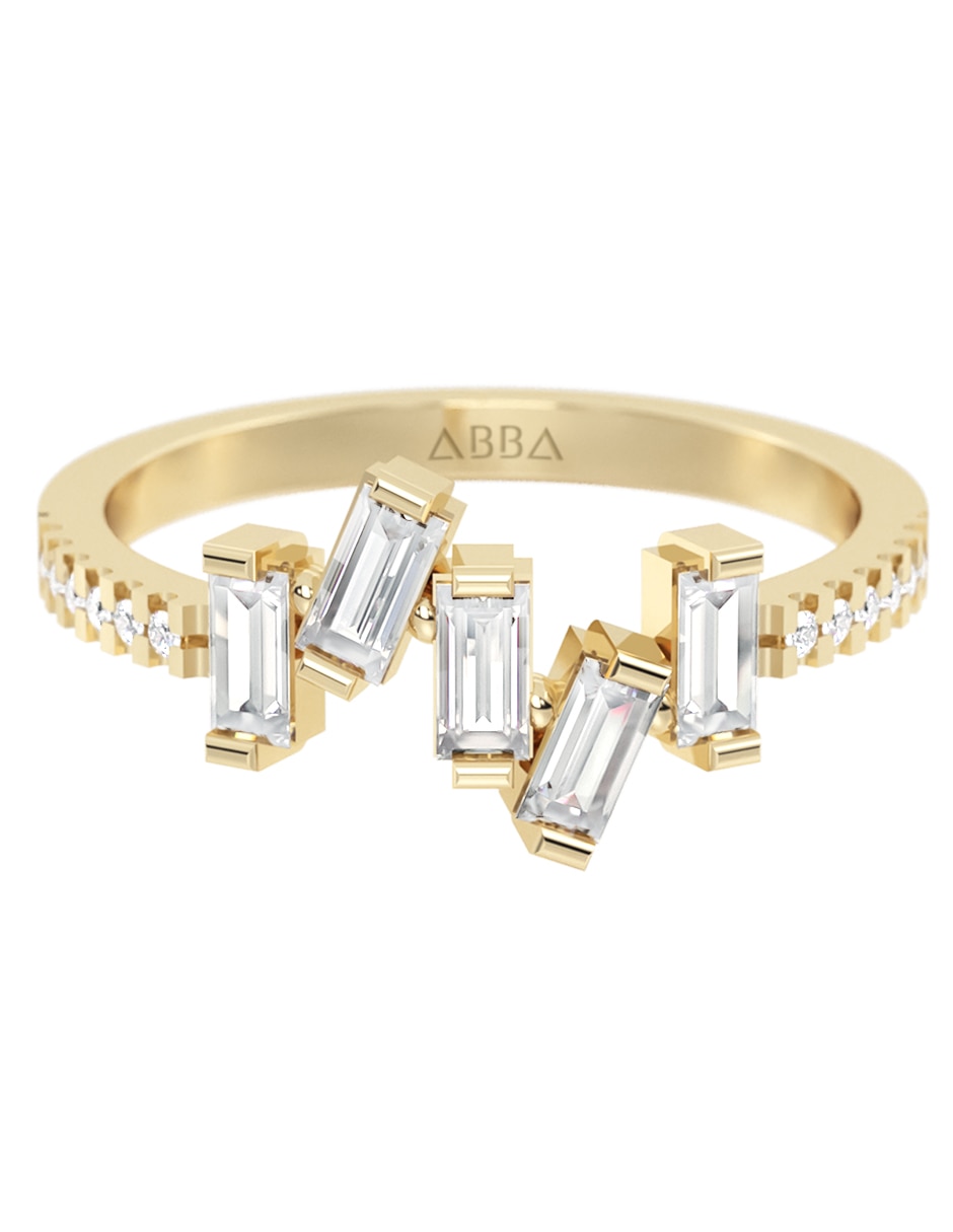 Anillo 14 k de oro zirconia acabado brillante Anillo 14 k de oro zirconia acabado brillante