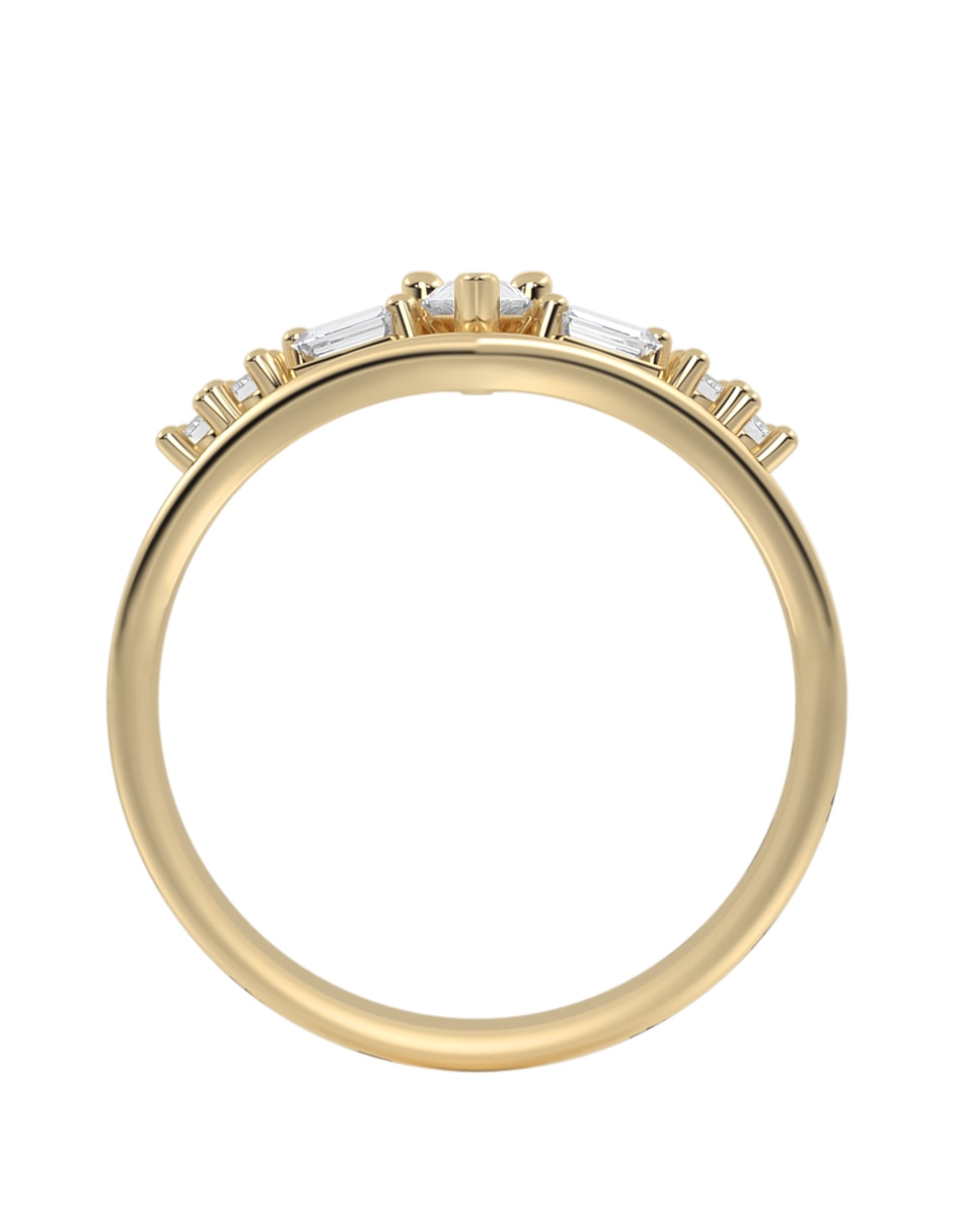 Anillo Abba Joyas 14 K de oro zirconia brillante