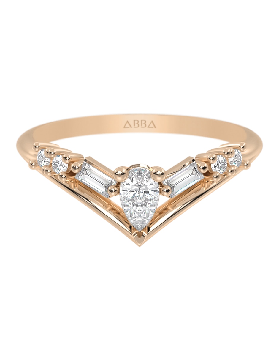 Anillo 10 K de oro zirconia brillante 1