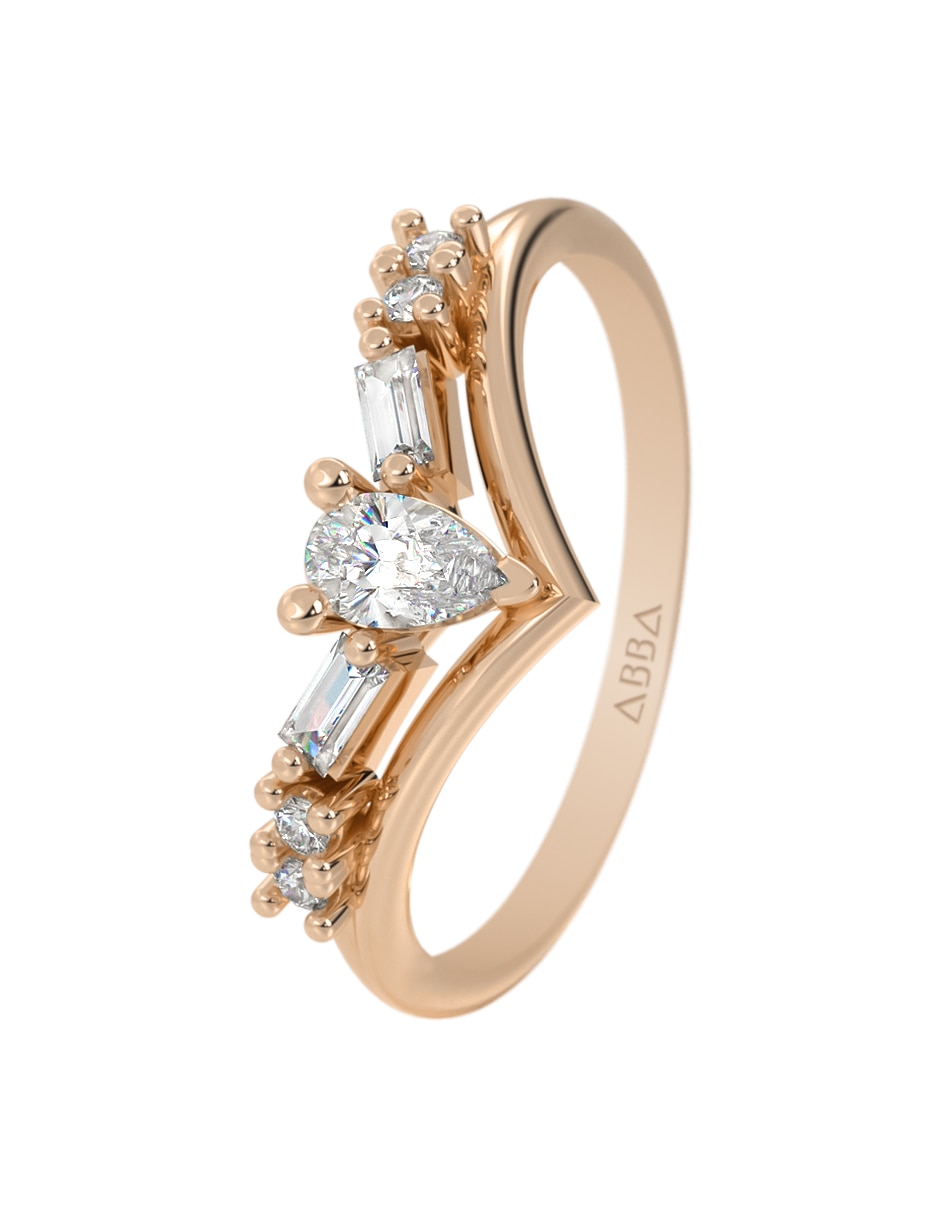 Anillo 10 K de oro zirconia brillante 2