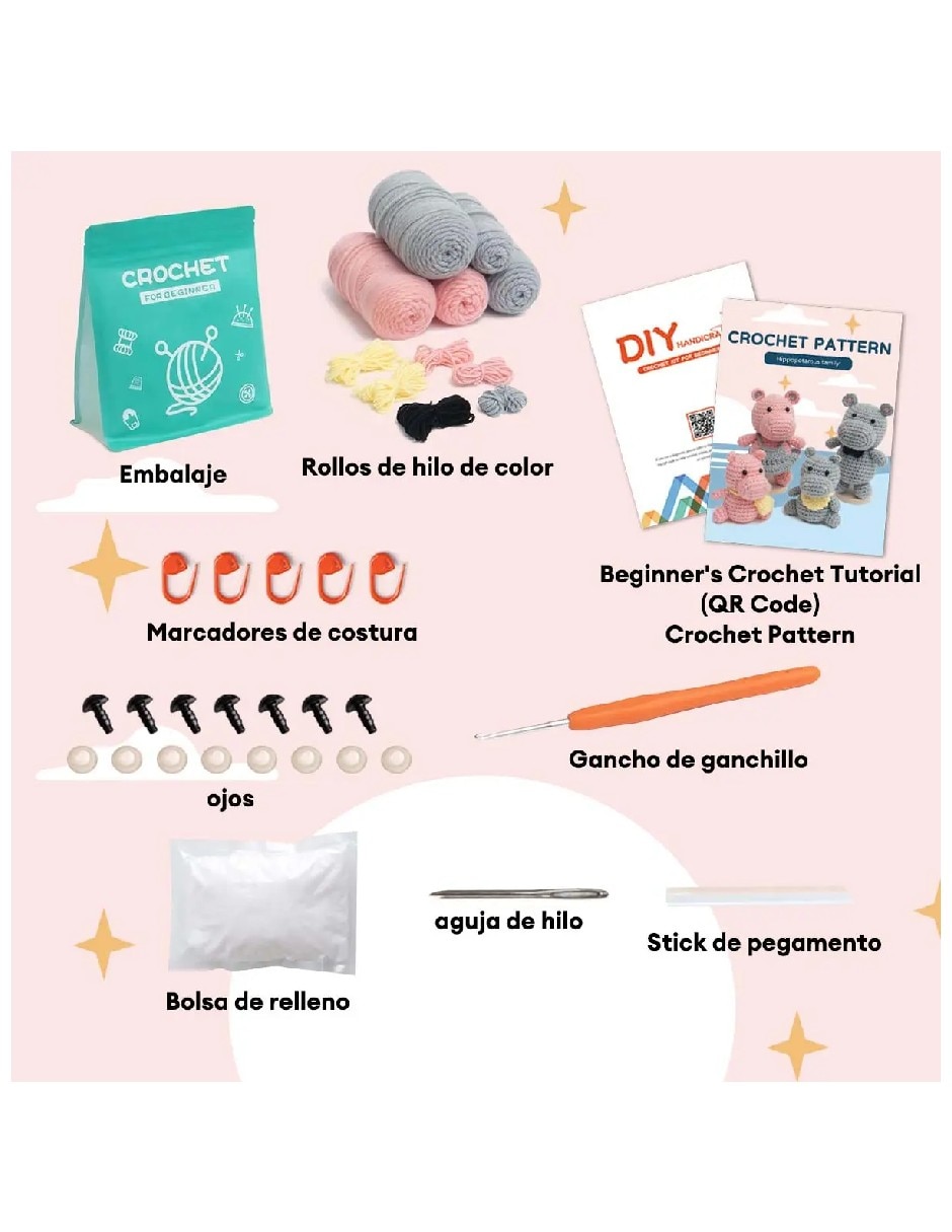Mini kit de bordado corchet para principiantes Genérica