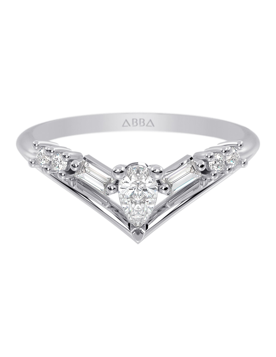 Anillo 14 K de oro zirconia brillante 1