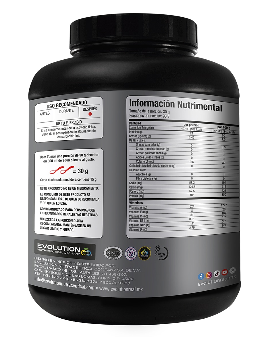 Proteína Evolution WP100 sabor nuez 2800 gr Nutraceutical Company
