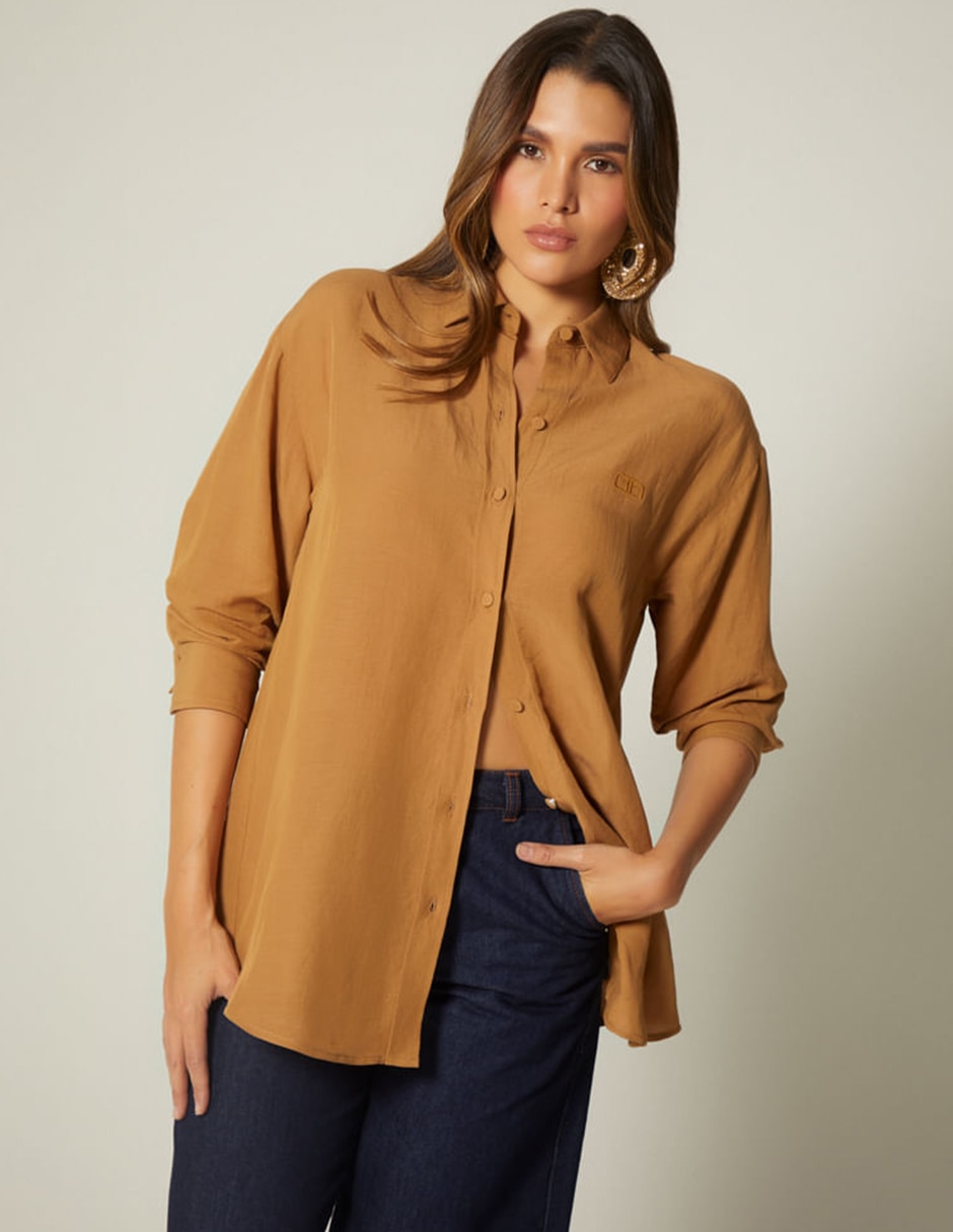 Blusa camisera manga 3/4 para mujer 1