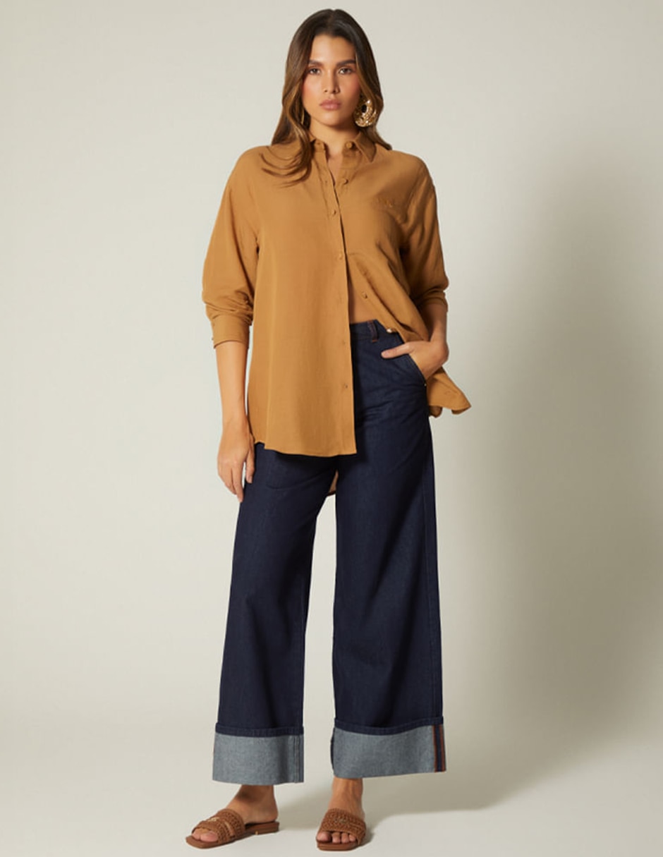 Blusa camisera manga 3/4 para mujer 3