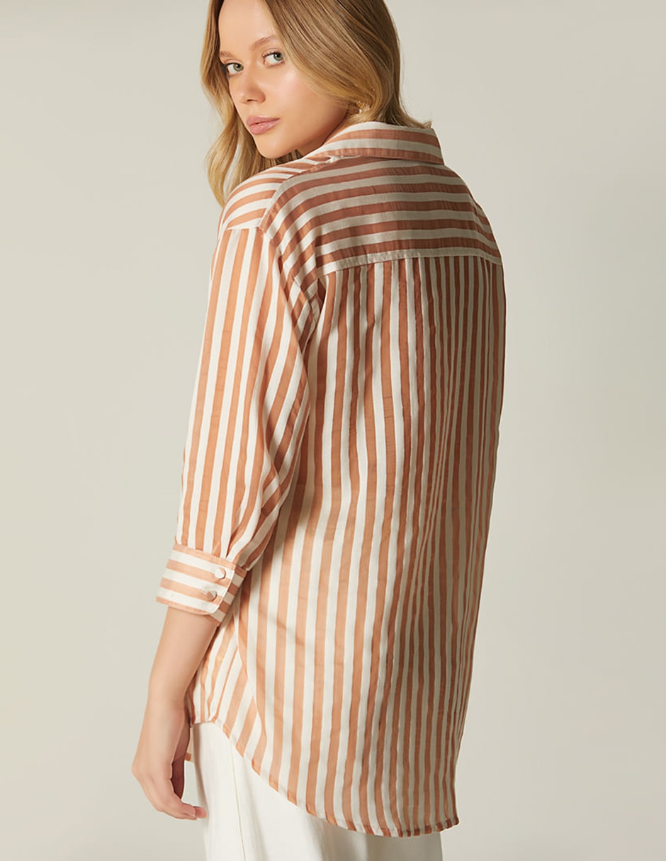 Blusa camisera studio f manga 3/4 para mujer