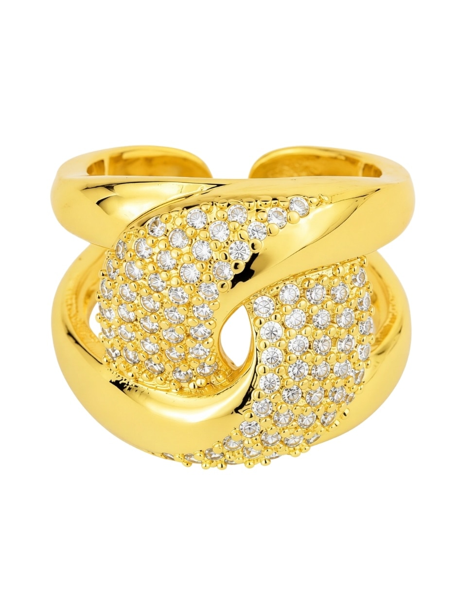 Anillo zirconia baño de oro 18 k Anillo zirconia baño de oro 18 k