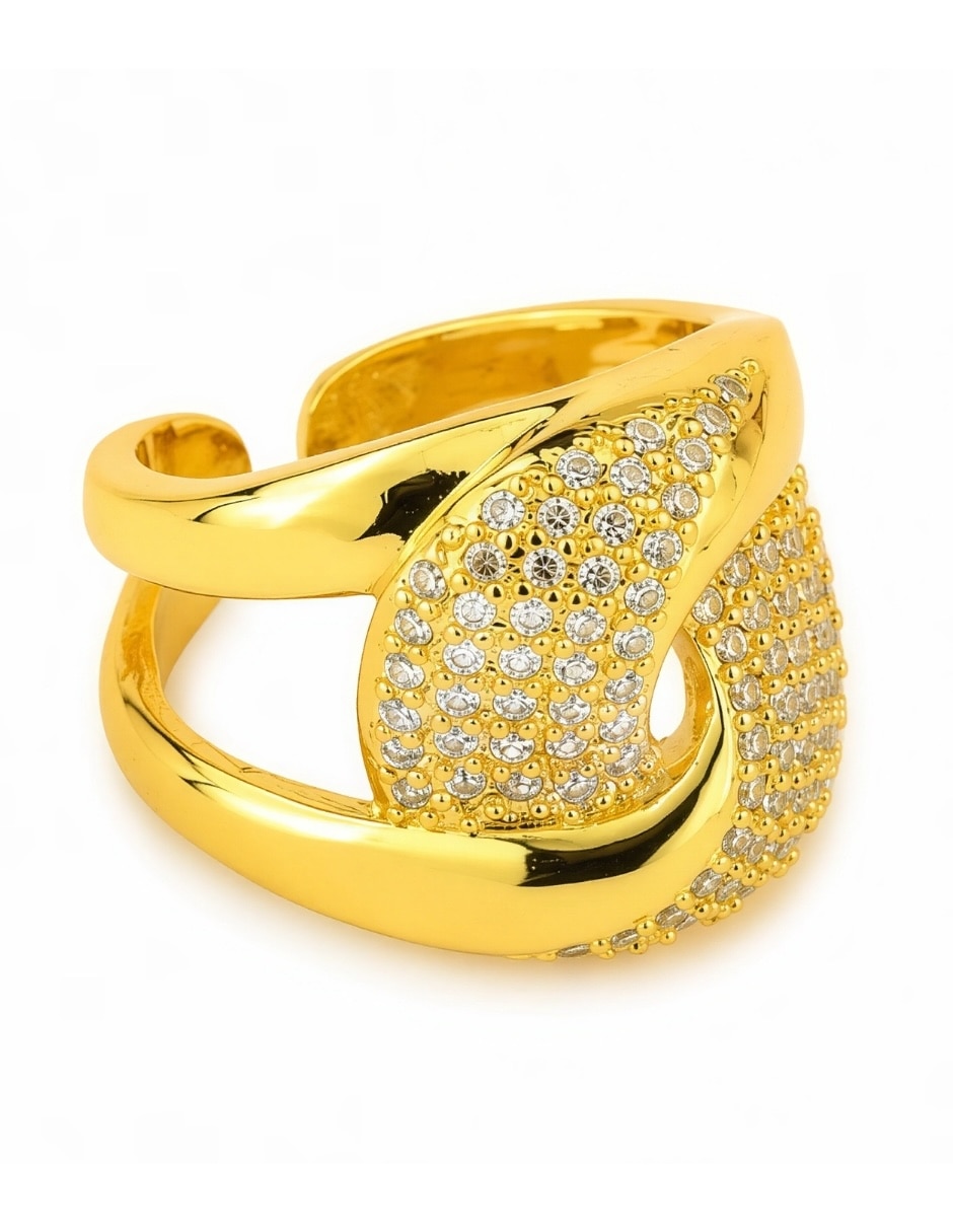 Anillo zirconia baño de oro 18 k 4