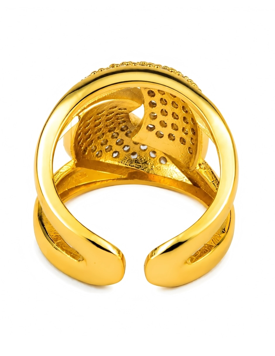 Anillo zirconia baño de oro 18 k 6