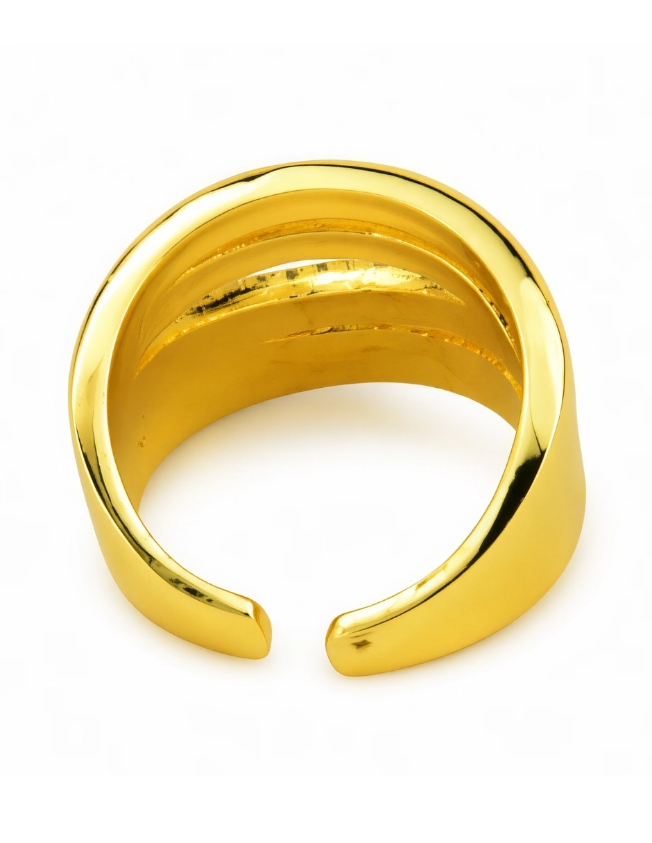 Anillo brisa zirconia baño de oro 2