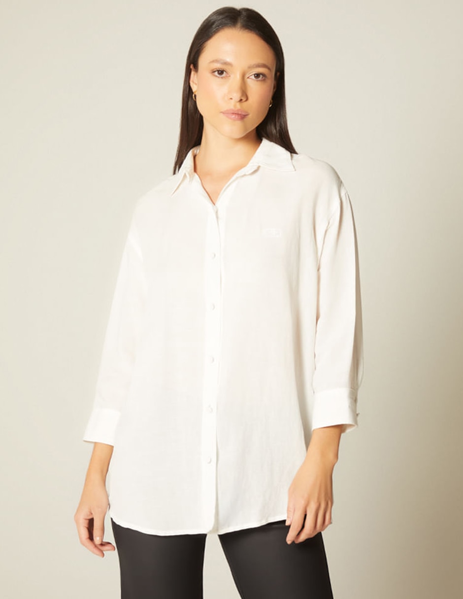 Blusa camisera manga 3/4 para mujer Blusa camisera manga 3/4 para mujer