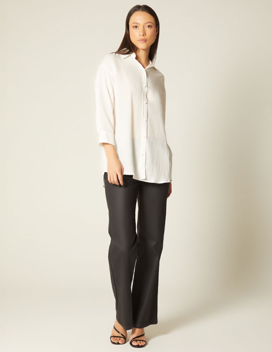 Blusa camisera studio f manga 3/4 para mujer